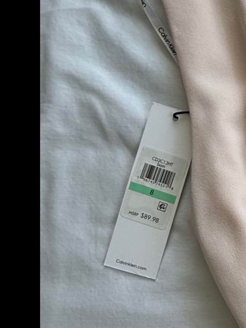 Calvin Klein Pale Blush High-Low Ruffle Wrap Dress - Picture 6 of 6